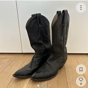 Tony Lama Black and Cream Cowboy Boots
